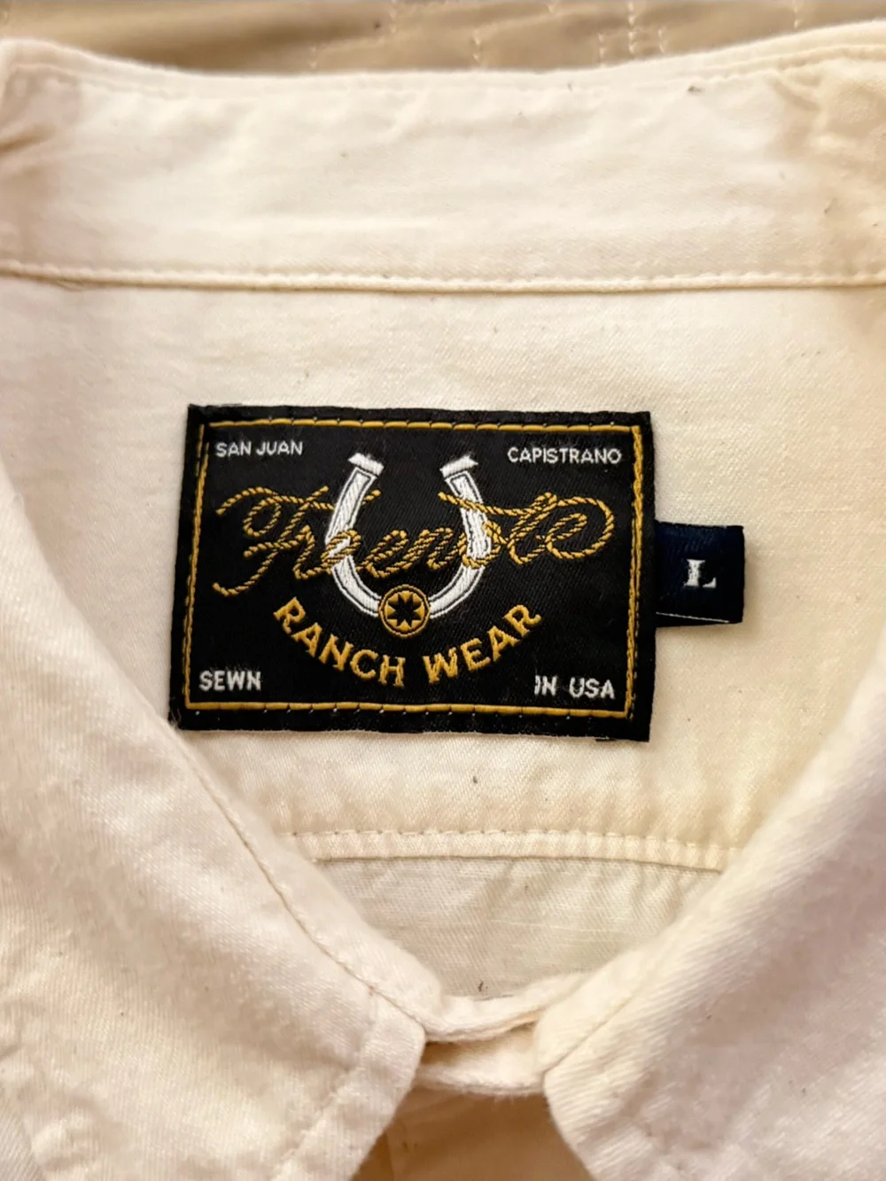 Freenote Cloth Rambler Snap Button Western Shirt L Cream/Brown